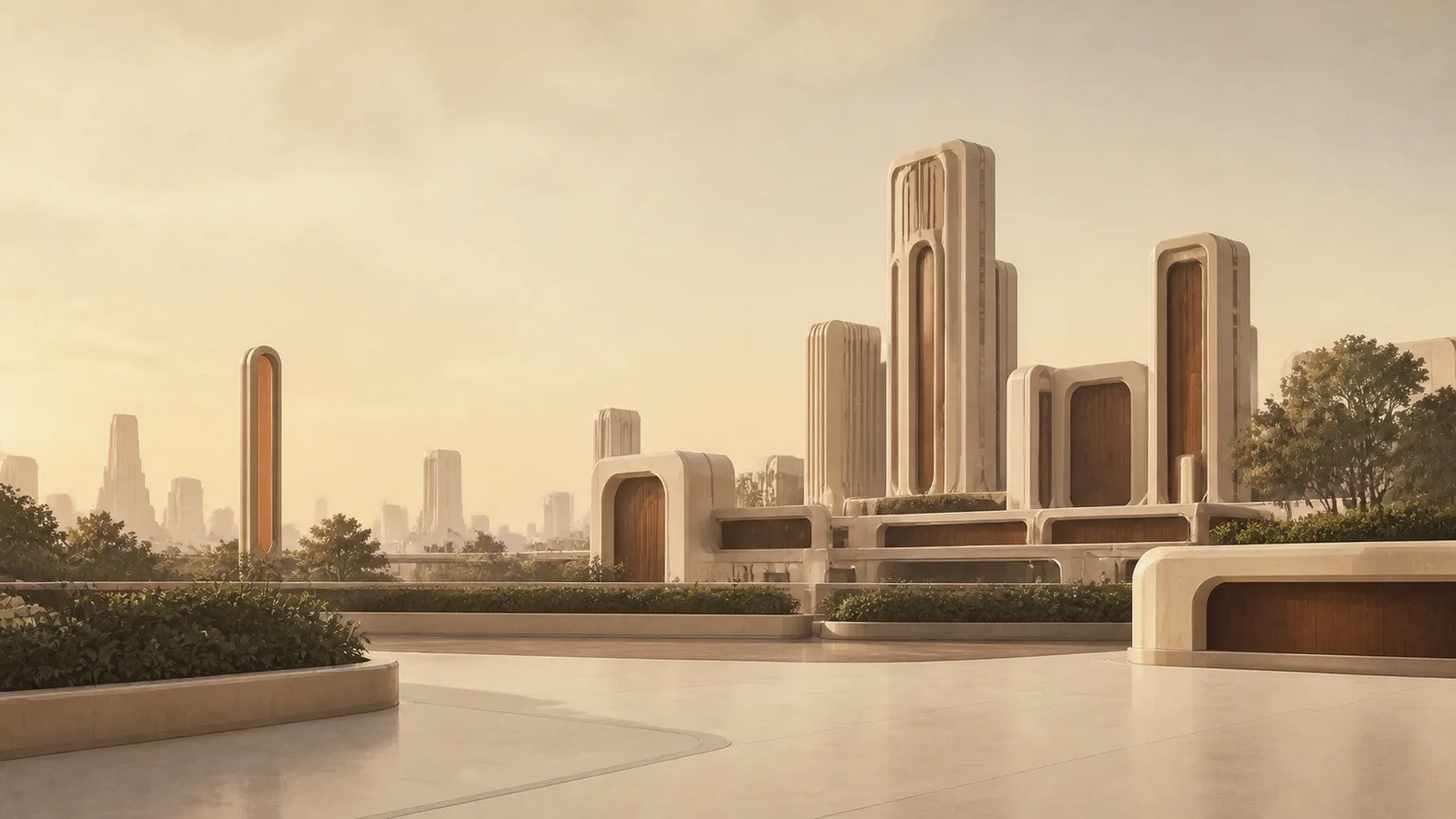 Background futurist city terrace v1